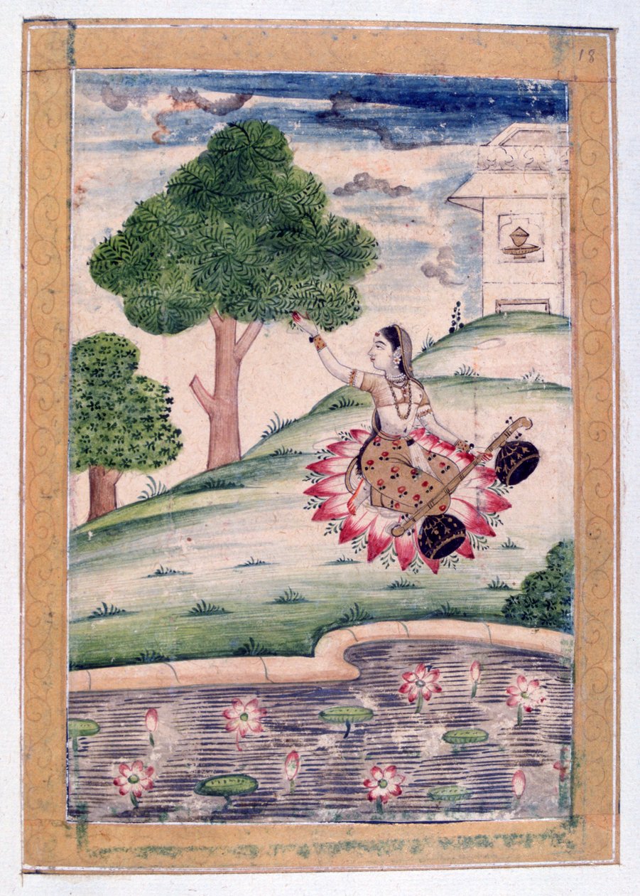 Gujari Ragini, Ragmala Album, School of Rajasthan, 19. století od Unbekannt