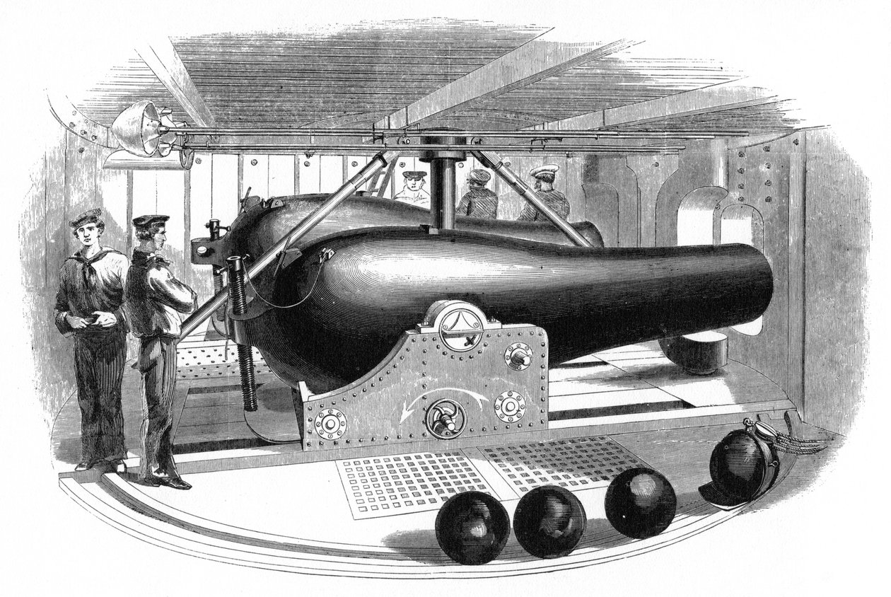 Dělová věž na palubě USS Passaic, c1860 od Unbekannt