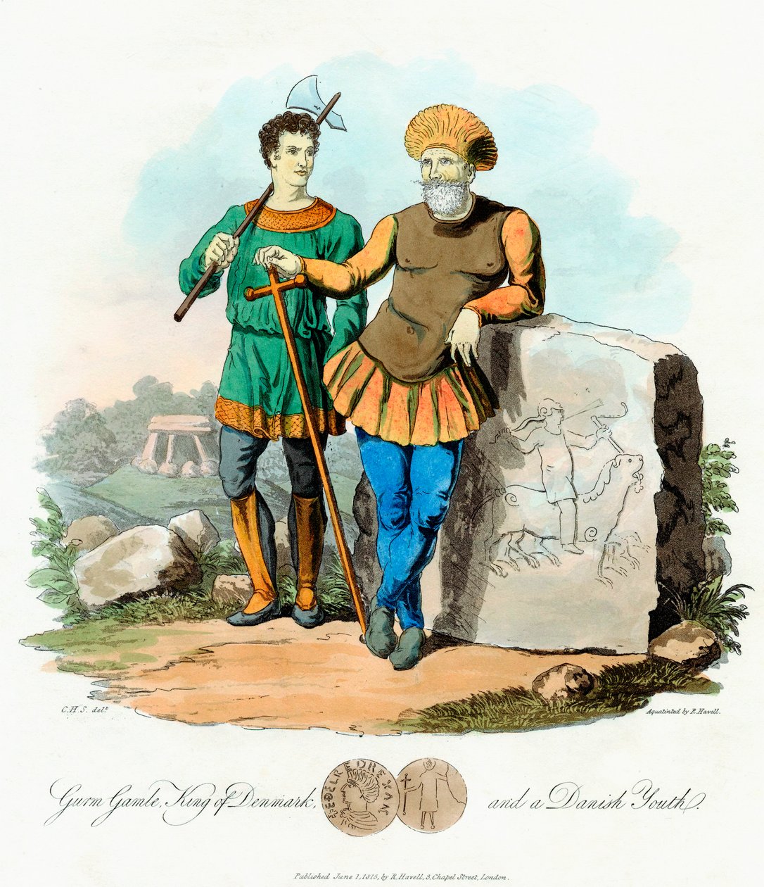 Gurm Gamle Gormo, král dánský od roku 840, 1815 od Unbekannt