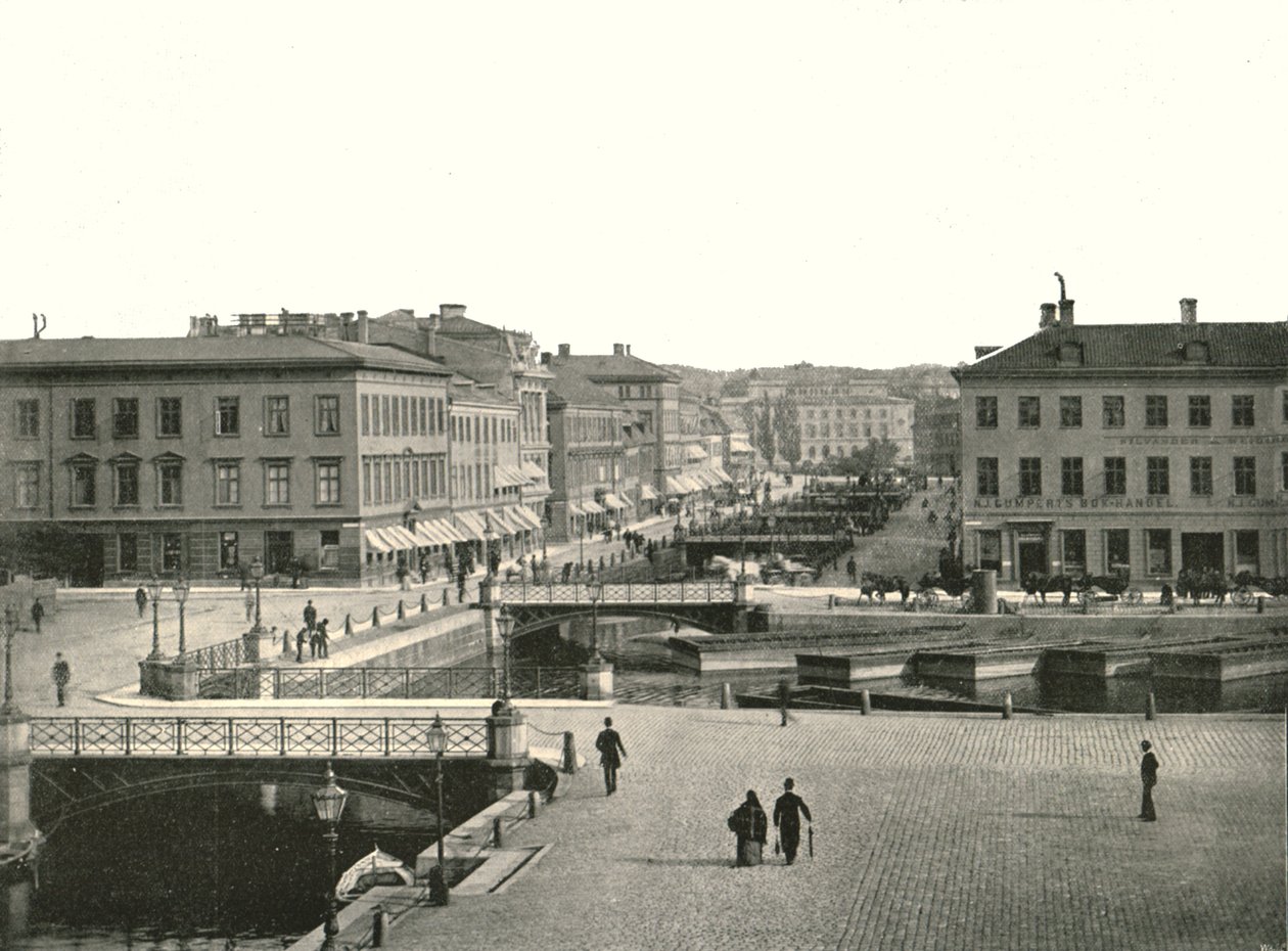 Gustav Adolfs torg a Ostra Hamngatan, Göteborg, Švédsko, 1895. od Unbekannt