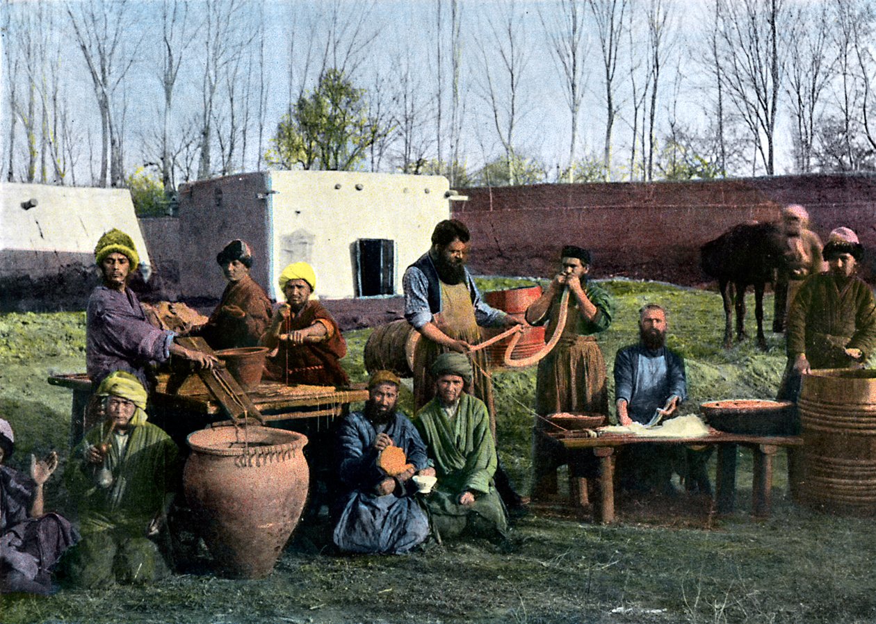 Práce na úpravu střev, Buchara, Uzbekistán, c1890 od Unbekannt