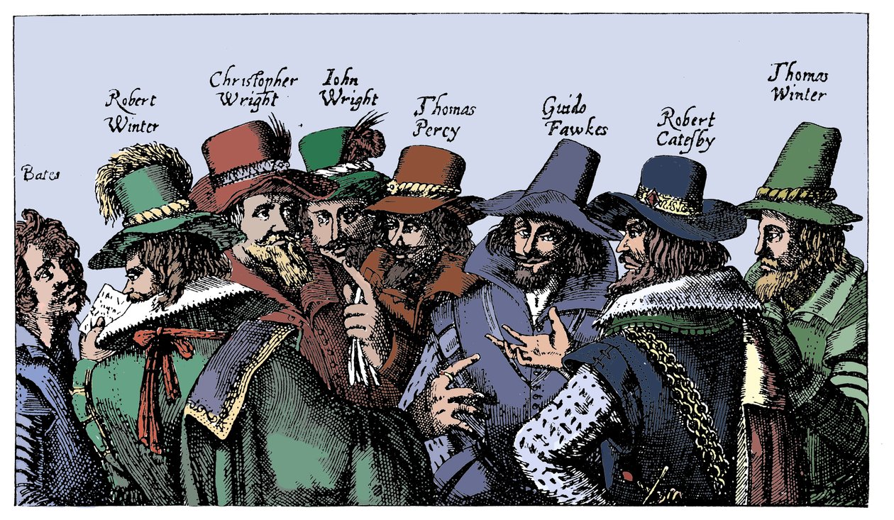 Guy Fawkes a plottry střelného prachu, 1605 od Unbekannt