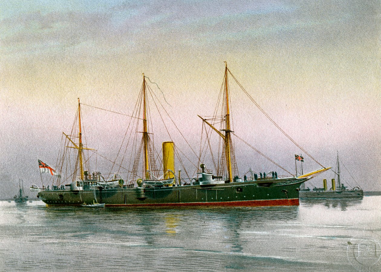 HMS Mohawk, křižník Royal Navy 3. třídy, c1890-c1893 od Unbekannt