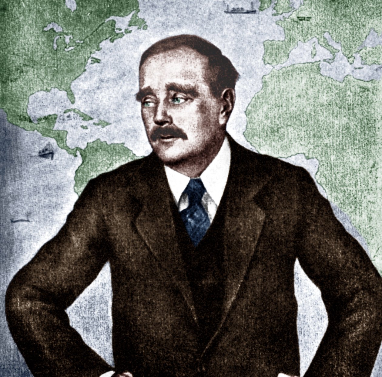 H G Wells - portrét anglického romanopisce, novináře, sociologa a historika, c. 1933. 21. září 1866 - 13. srpna 1946. Válka světů. od Unbekannt