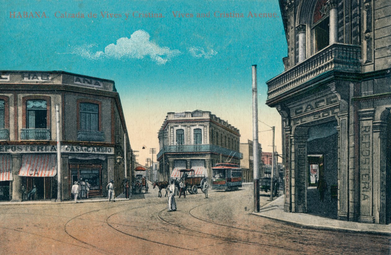 Havana. Lovili Vives a Cristina. Vives a Cristina Avenue, Kuba, c1910 od Unbekannt