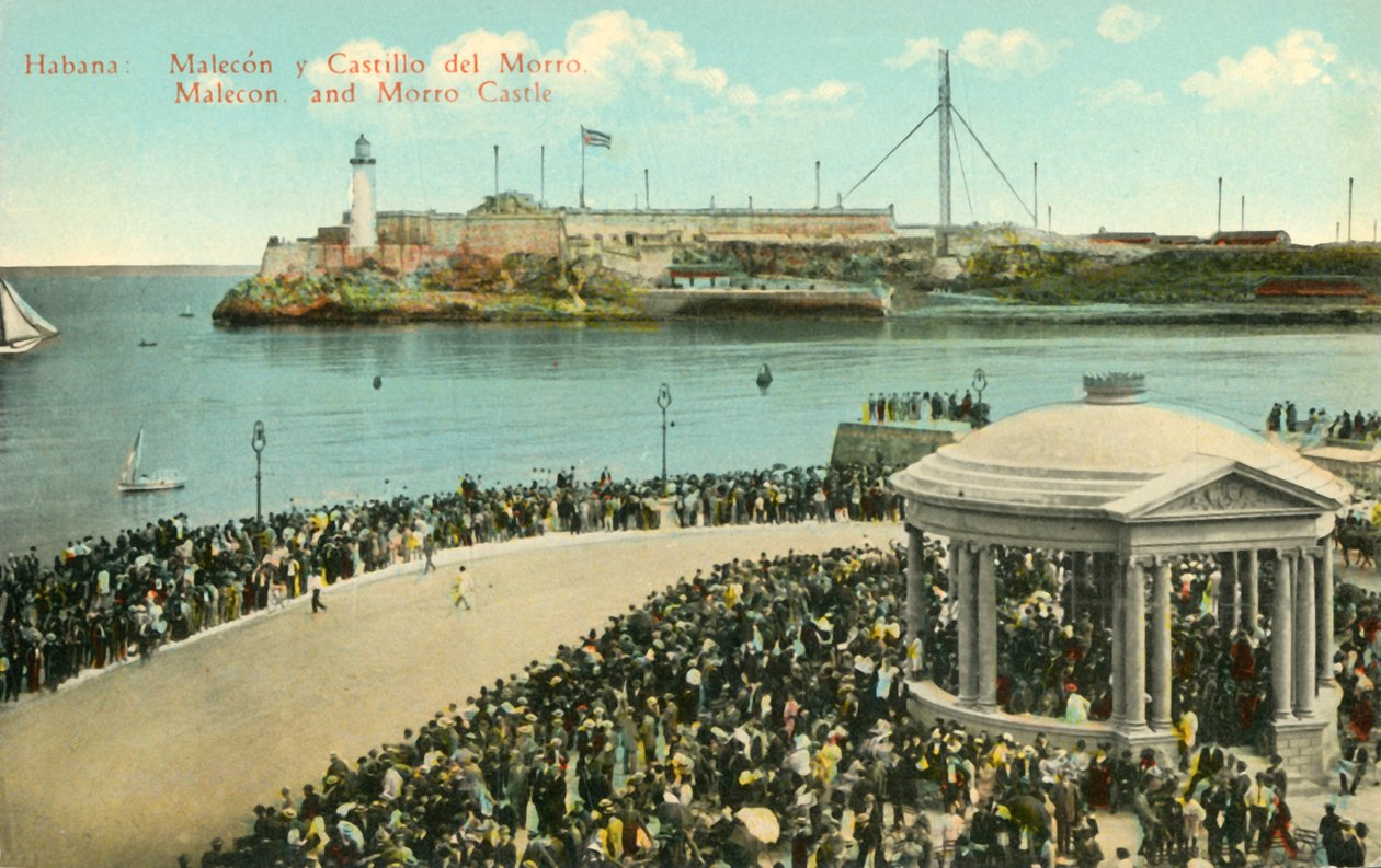 Habana: Hrad Malecon a Morro, c1919. od Unbekannt