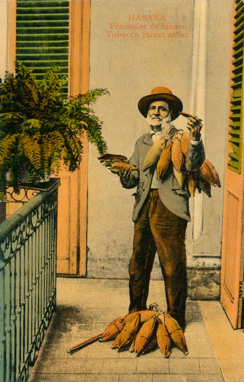 Habana. Prodejce tabáku. Pouliční prodejce tabáku, 1910s od Unbekannt