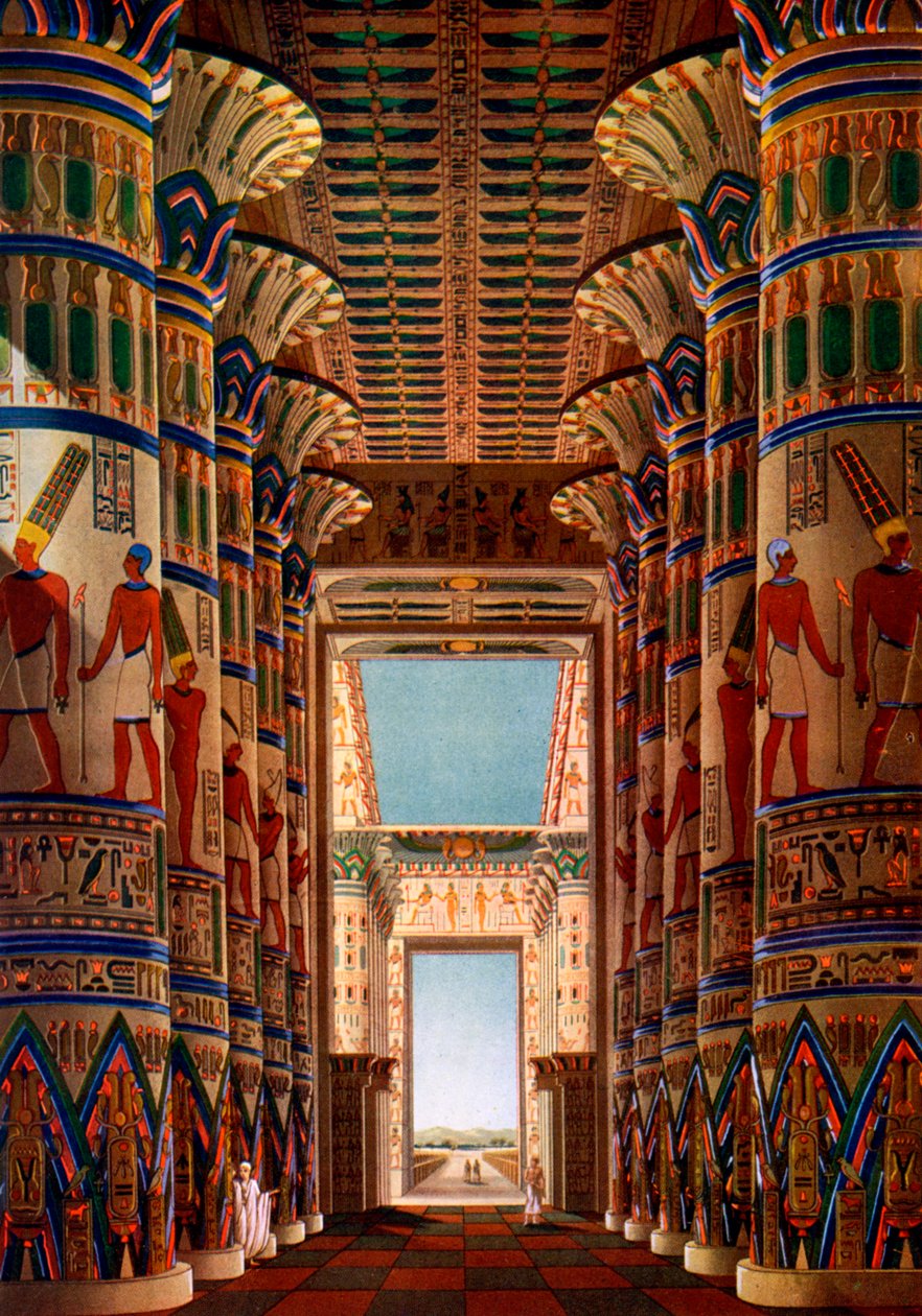 Sloupový sál, Karnak, Egypt, 1908-1909 od Unbekannt