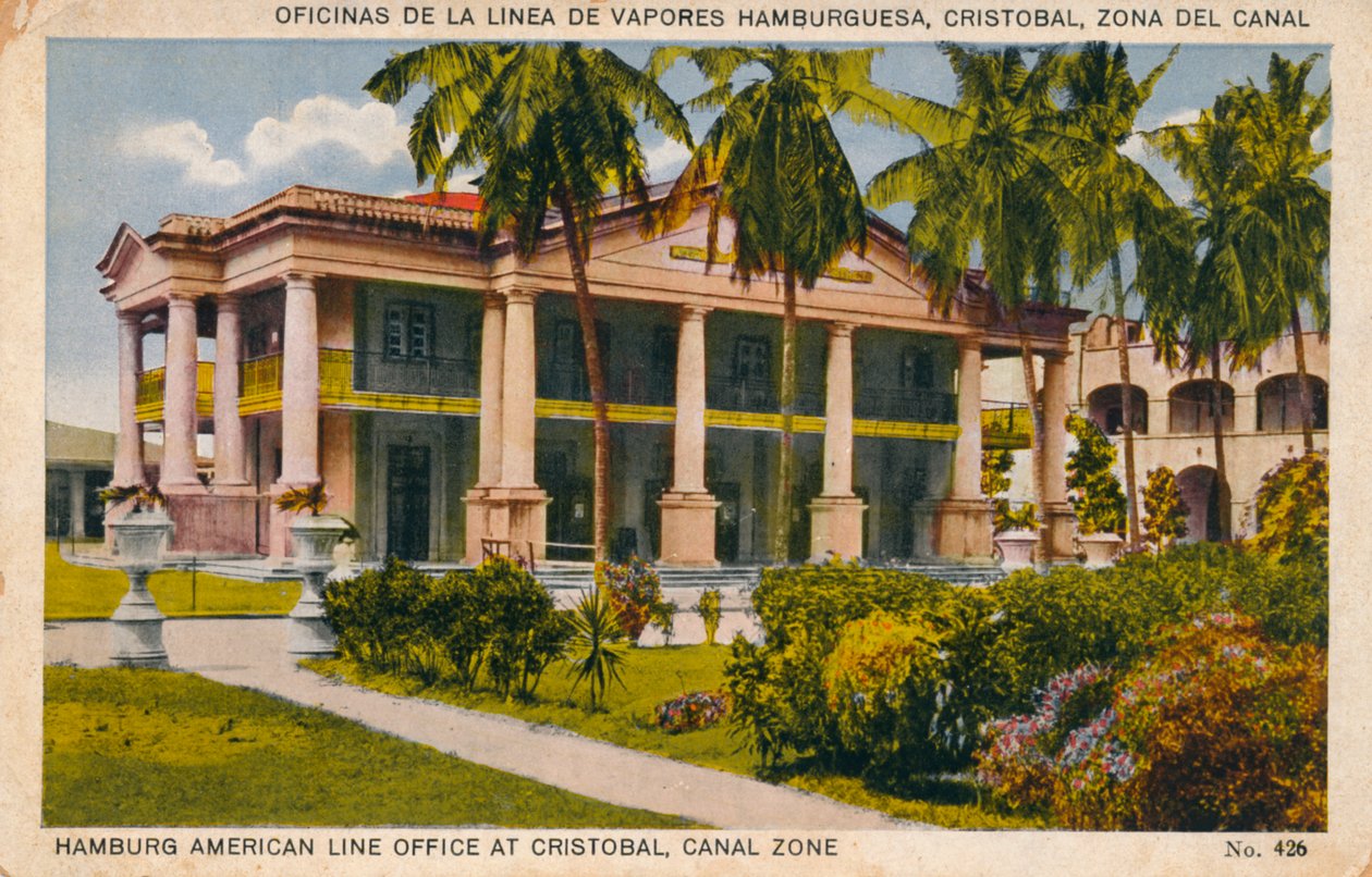 Hamburg American Line Office v Cristobal, Canal Zone, c1920 od Unbekannt