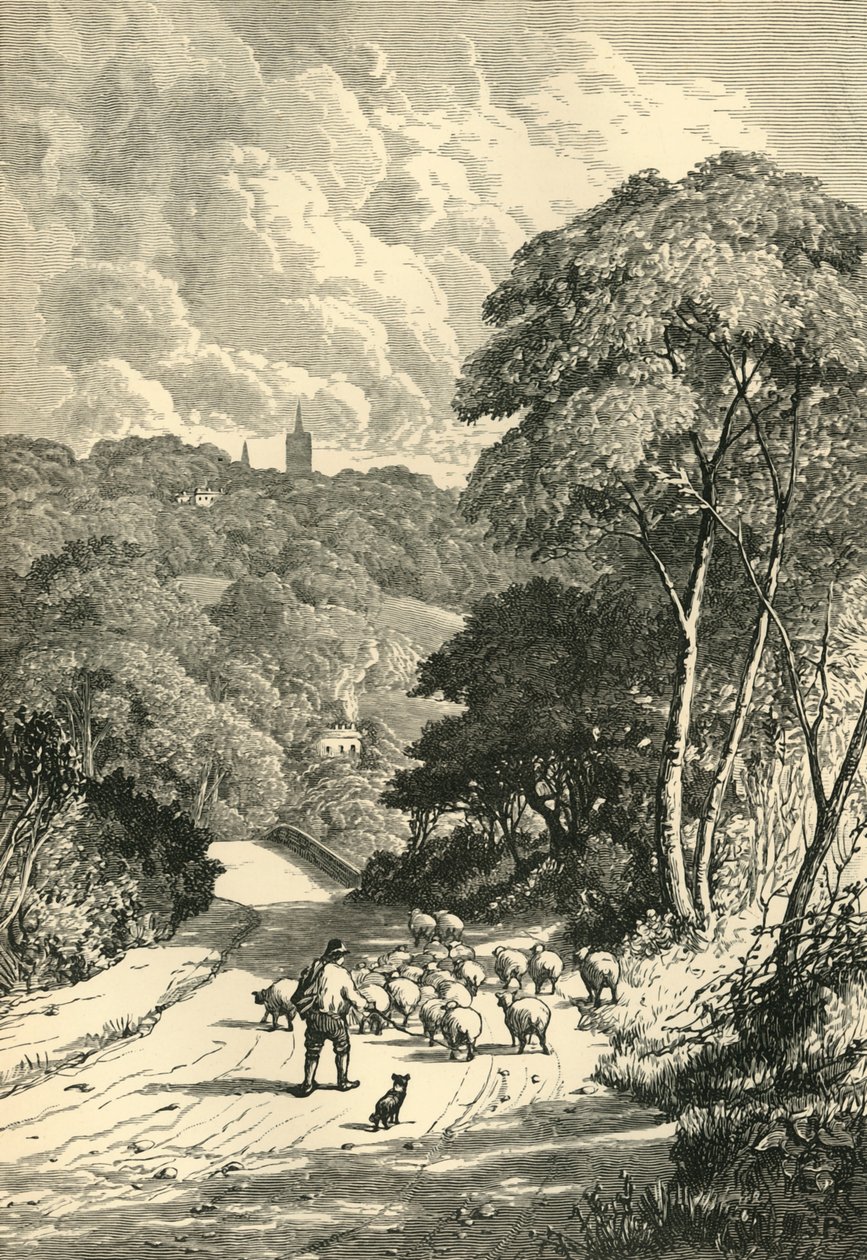 Hampstead, z Kilburn Road, c1876. od Unbekannt
