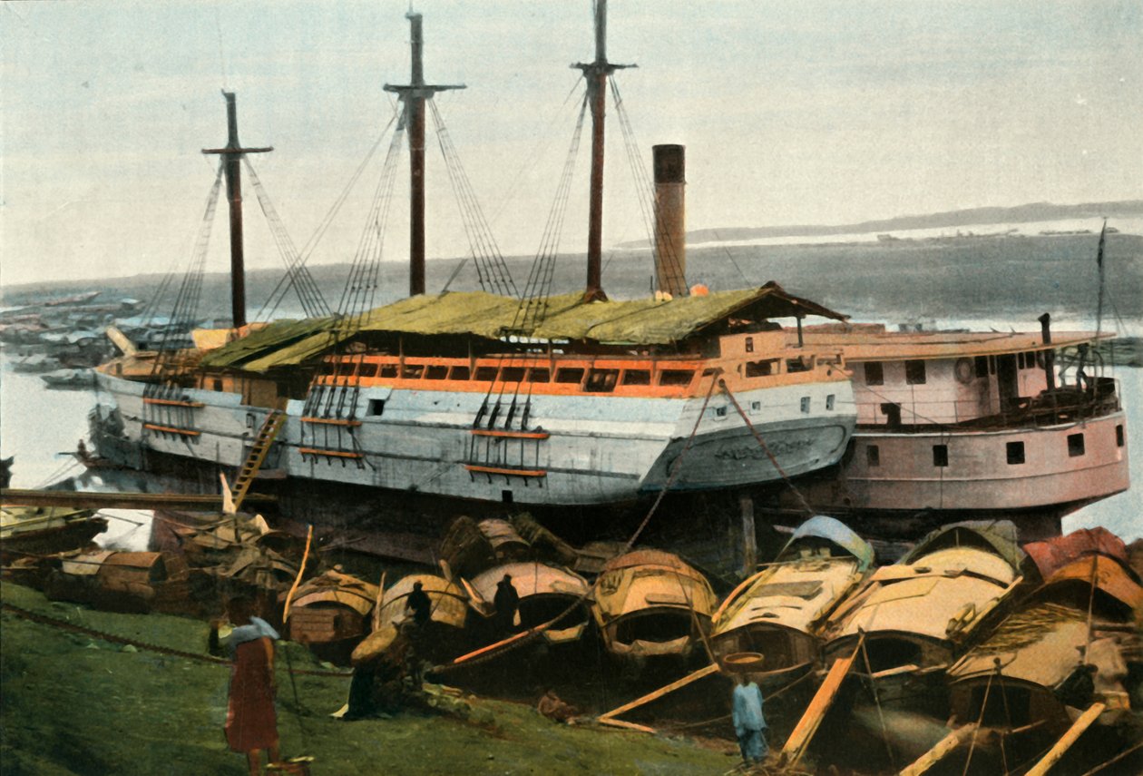Ha Noi Břehy Rudé řeky, Hanoj. Na břehu Rudé řeky, 1900. od Unbekannt