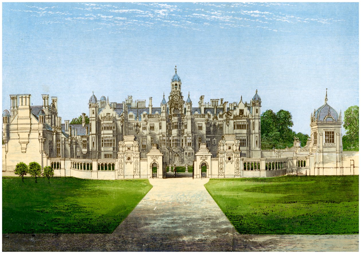 Harlaxton Manor, Lincolnshire, domov rodiny Gregory, c1880 od Unbekannt