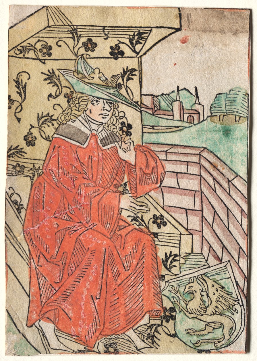 Hartlibs Alexander: Alexander sedící na trůnu, 1400s. od Unbekannt