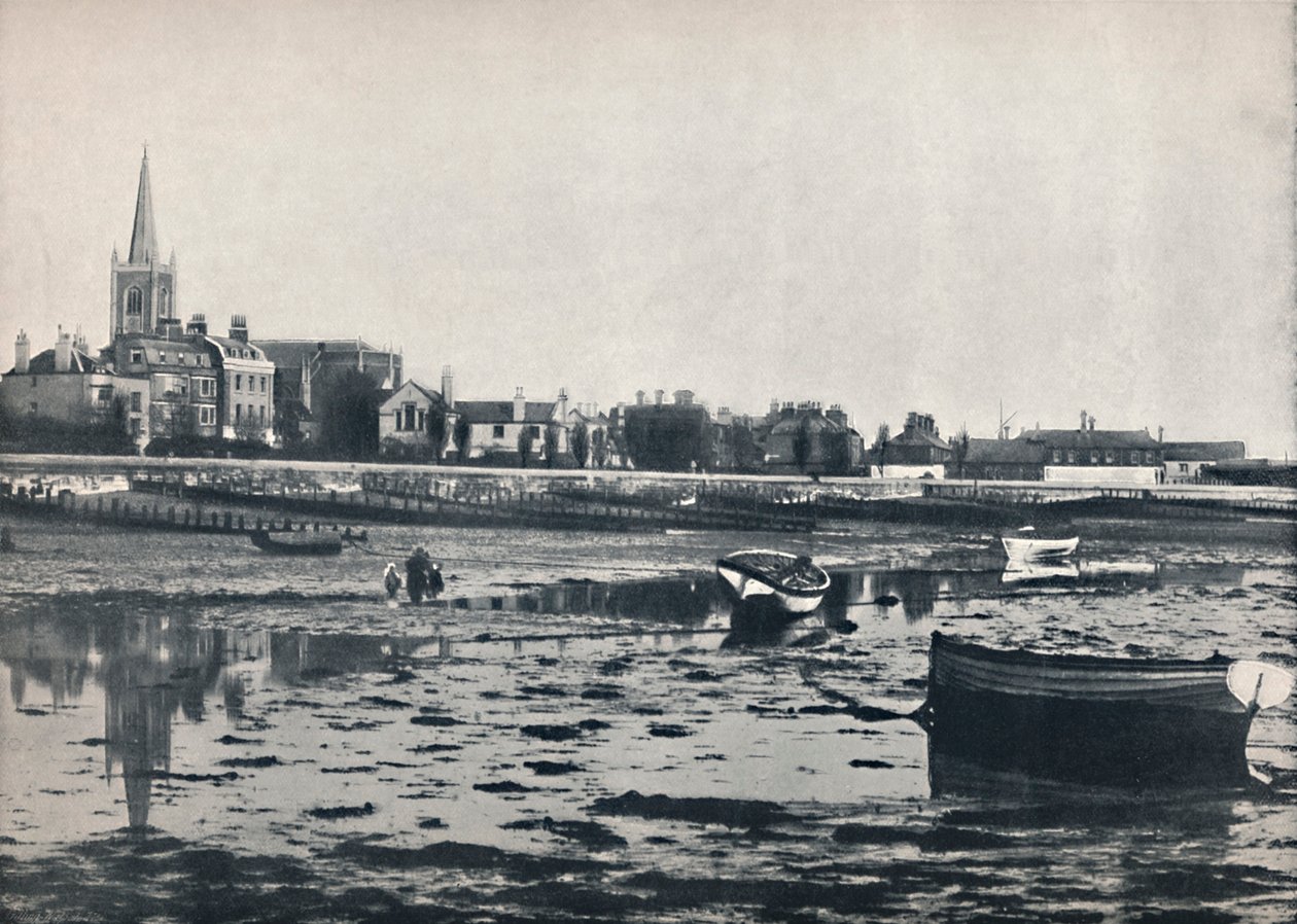 Harwich - Pláž při odlivu, 1895 od Unbekannt
