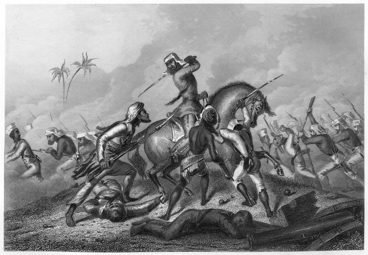 Kolona Havelocků útočící na vzbouřence před Cawnpore, 1857, c1860 od Unbekannt