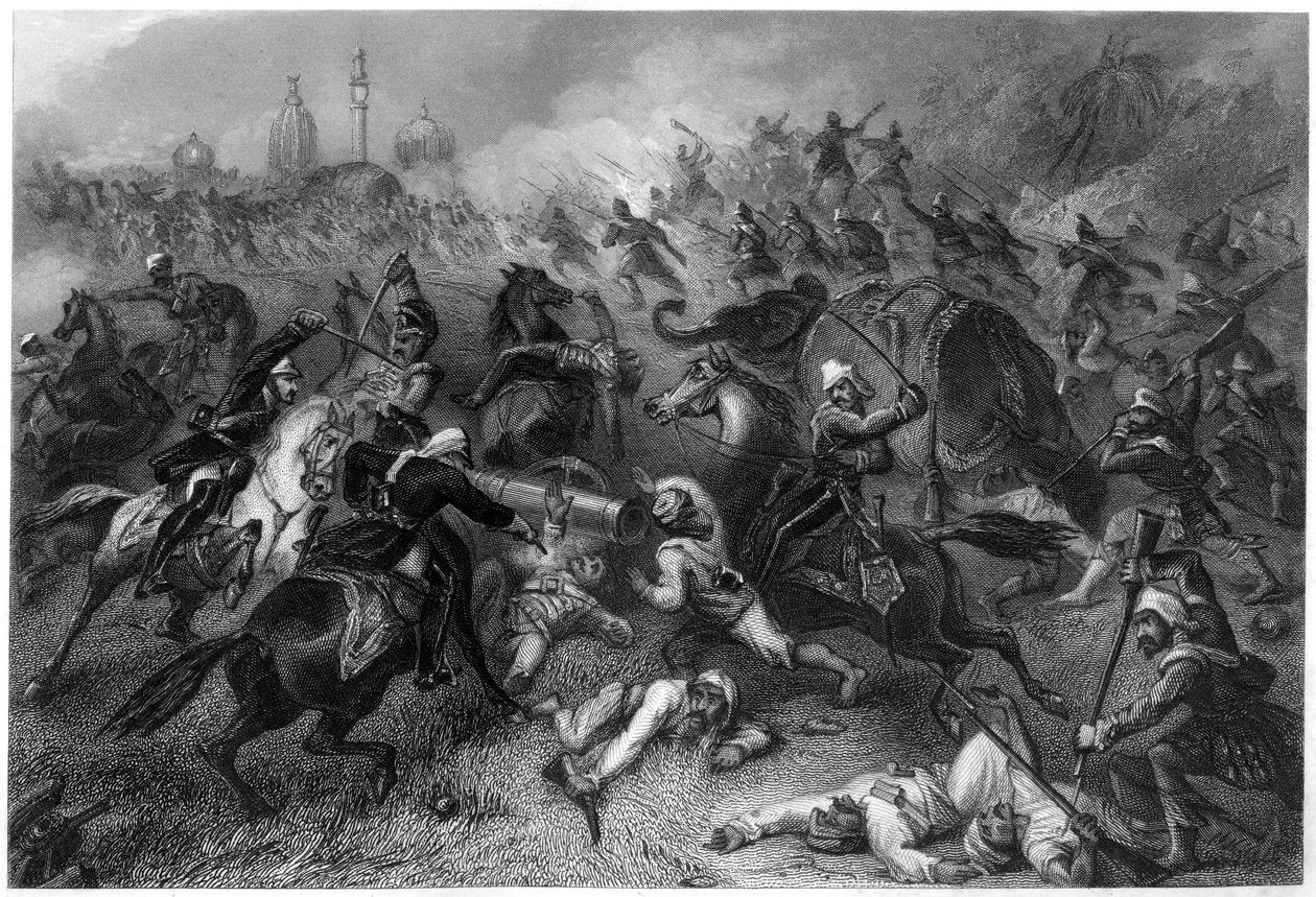 Kolona Havelocků útočící na vzbouřence před Cawnpore, 1857, c1860 od Unbekannt