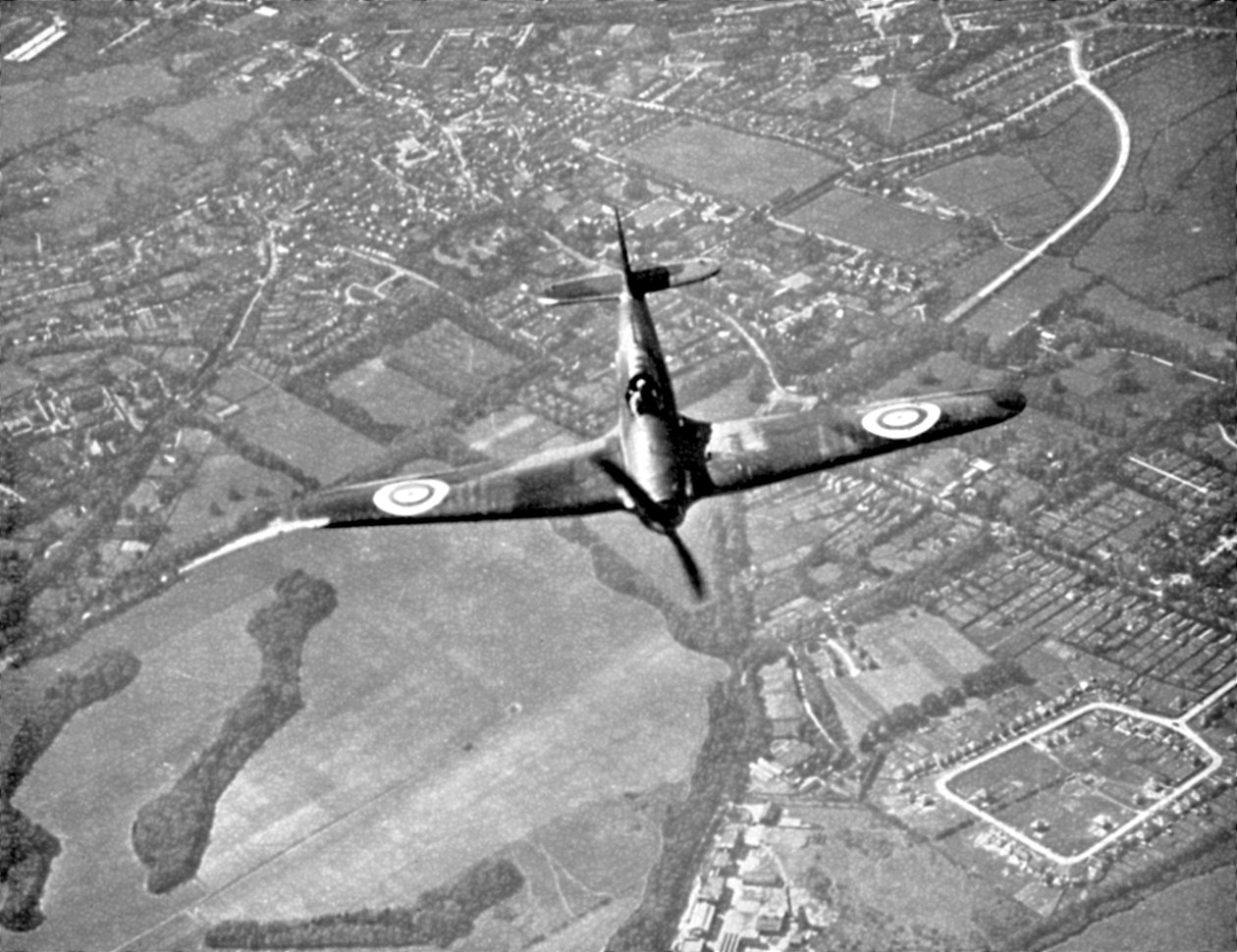 Hawker Hurricane v letu, bitva o Británii, druhá světová válka, 1940 od Unbekannt