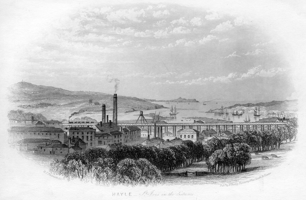 Hayle St Ives v dálce, c1860 od Unbekannt