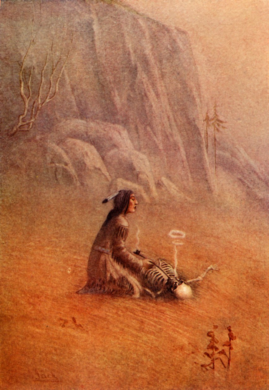 Zapálil dýmku a vložil ji do ústí kostry, 1914. od Unbekannt