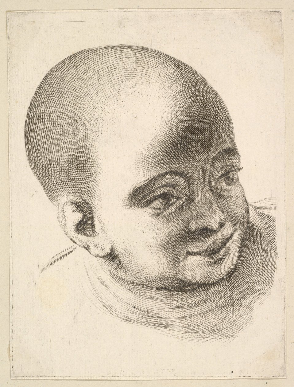 Hlava dítěte, z Livre de Têtes Gravées dapres F. Boucher et Autres Kniha..., 18. století. od Unbekannt