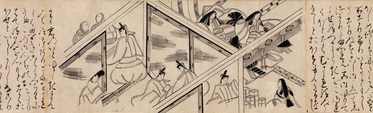 Heartvine Aoi kapitola z Příběhu Genji Genji monogatari, 16. století. od Unbekannt