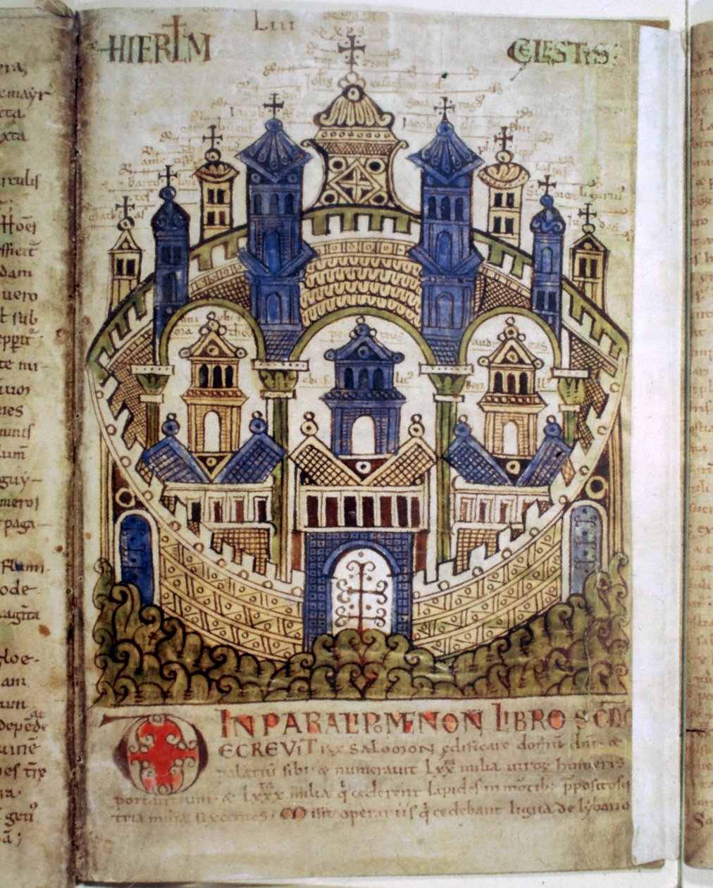Nebeský Jeruzalém, stránka z Liber Floridus, 12. století od Unbekannt
