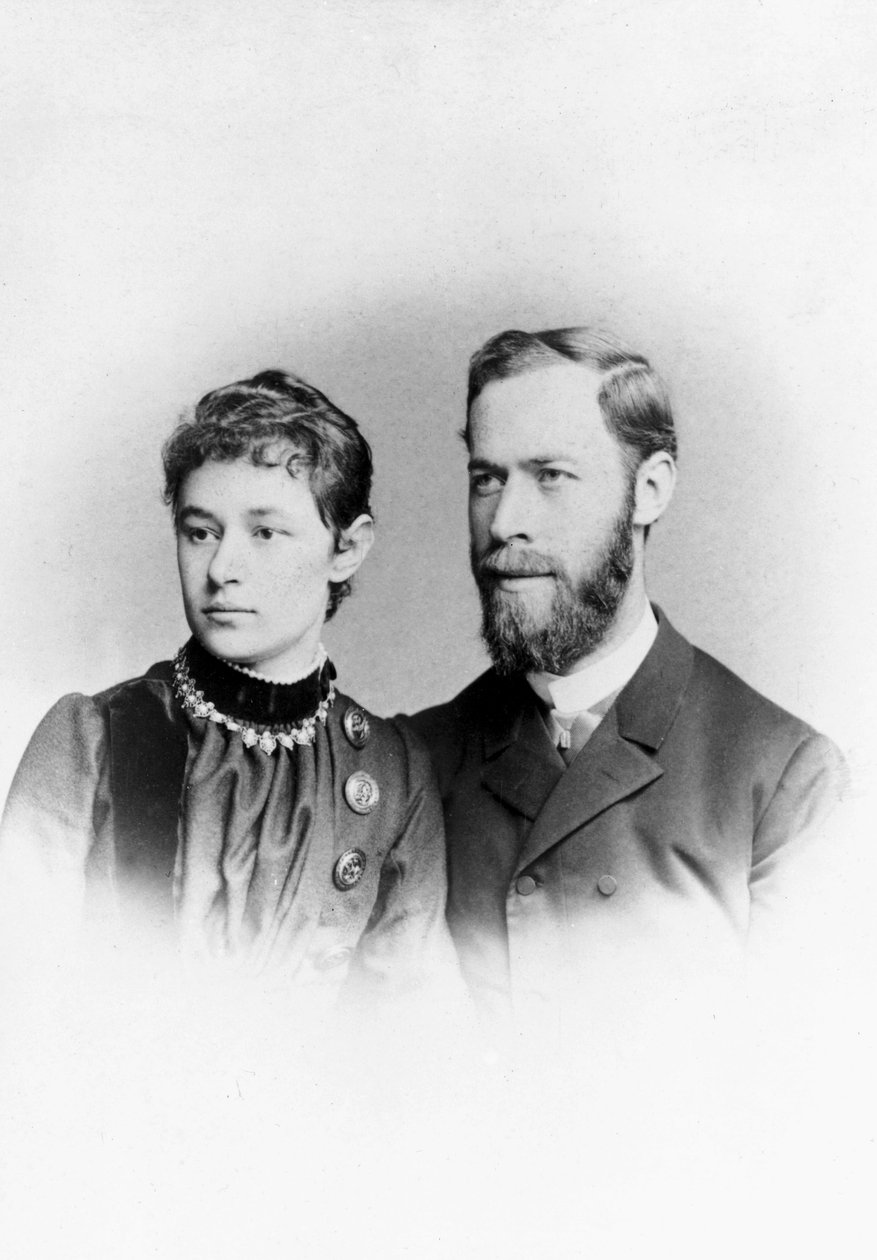 Heinrich Hertz, německý fyzik, se svou ženou Elizabeth od Unbekannt