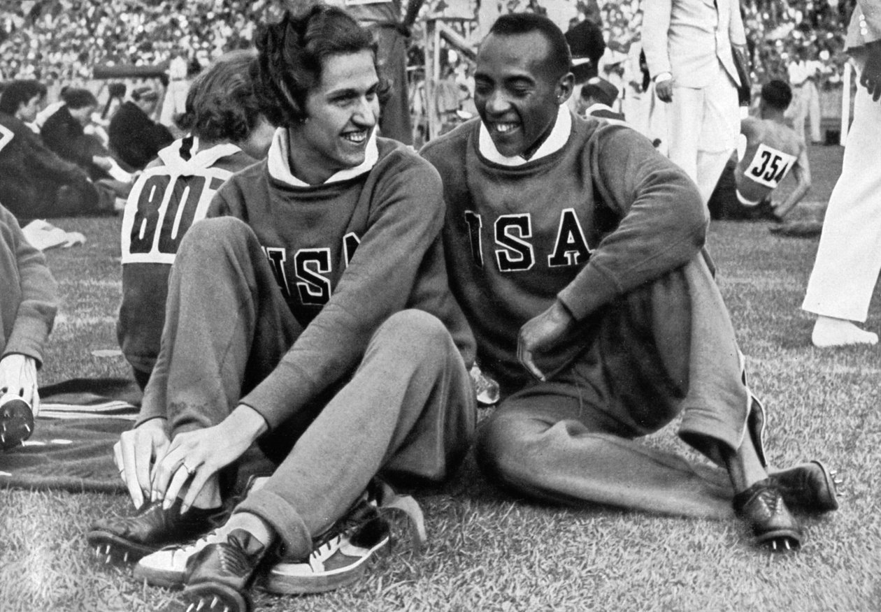 Helen Stephens a Jesse Owens , američtí sportovci, olympijské hry v Berlíně, 1936 od Unbekannt