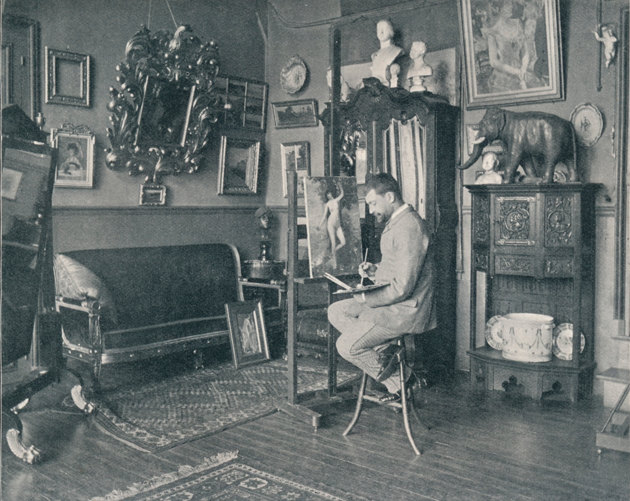 Henri Gervex ve svém studiu, c1897 od Unbekannt
