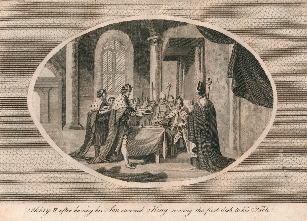 Jindřich II. poté, co nechal svého syna korunovat králem, podával na svůj stůl první jídlo, 1170 1793 od Unbekannt