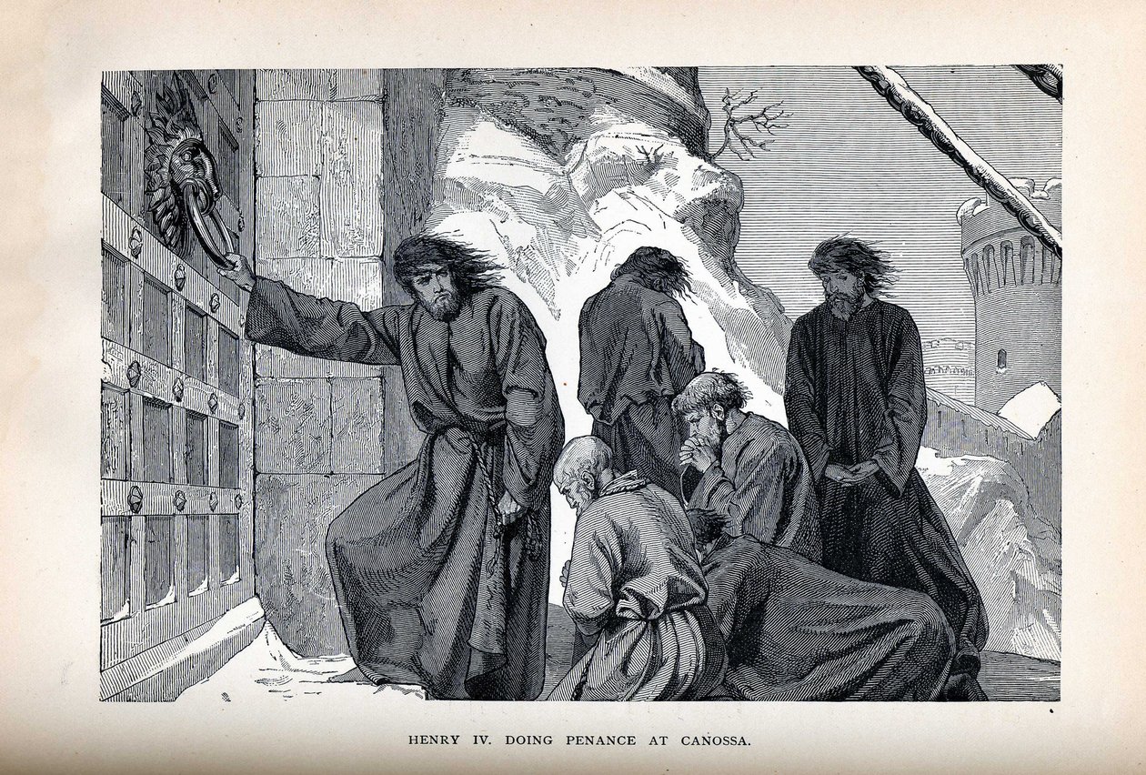 Henry IV koná pokání v Canossa, 1882 od Unbekannt