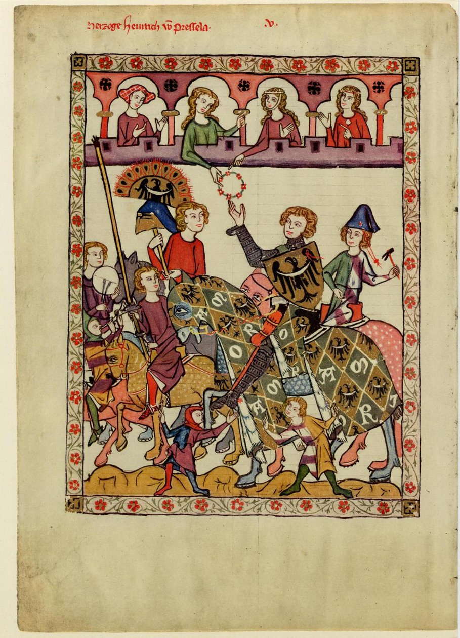 Jindřich IV. Probus, vévoda slezsko-wroclawský z kodexu Manesse, mezi 1305 a 1340 od Unbekannt