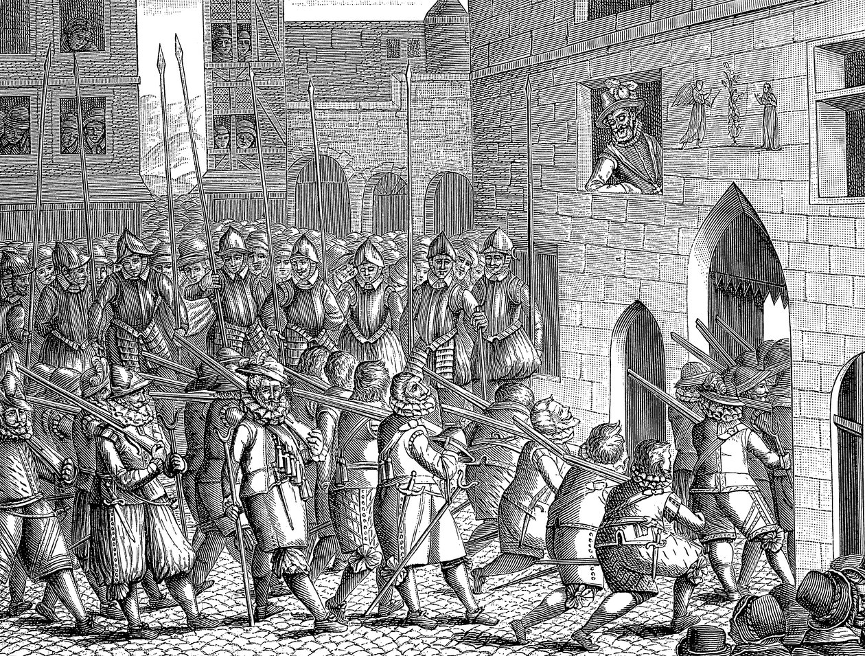 Francouzský Jindřich IV. sleduje odjezd Španělů z Paříže, 22. března 1594 od Unbekannt