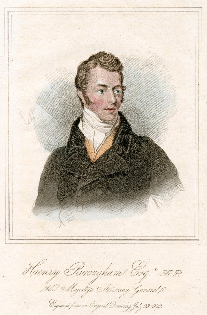Henry Peter Brougham, 1. baron Brougham a Vaux, skotský právník a politik, c1820 od Unbekannt