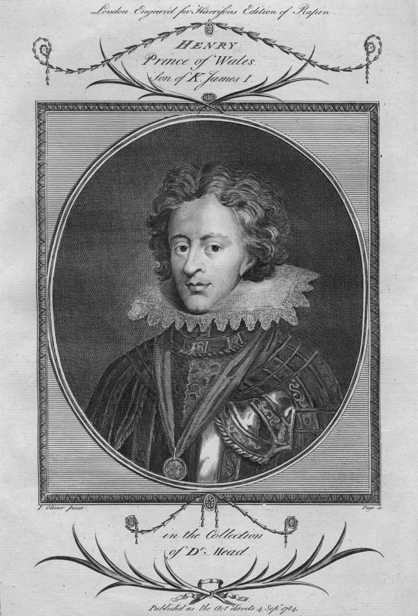 Henry, princ z Walesu, syn krále Jakuba I., 1784. od Unbekannt