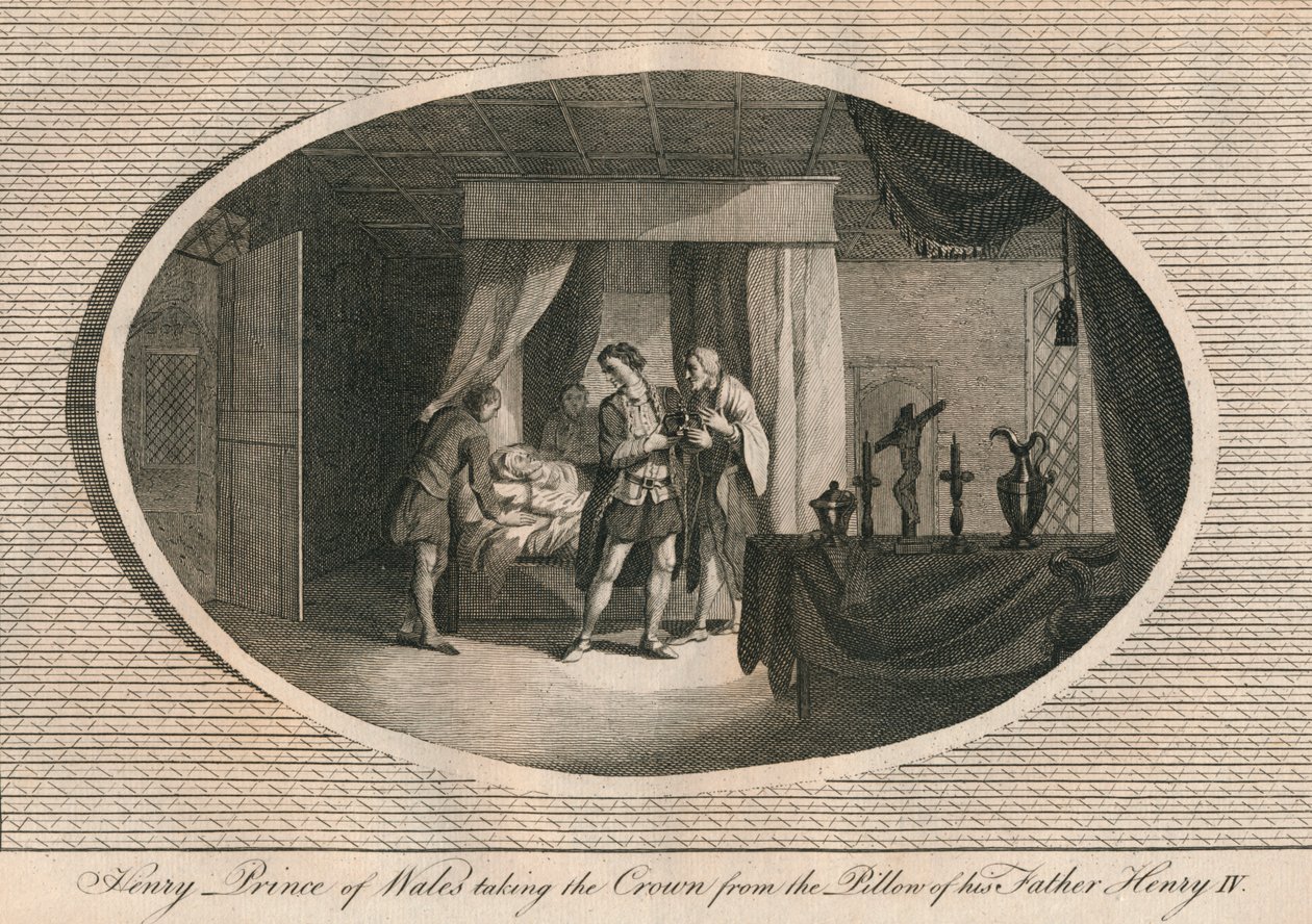 Jindřich, princ z Walesu, jak bere korunu z polštáře svého otce Jindřicha IV., 1413 1793 od Unbekannt