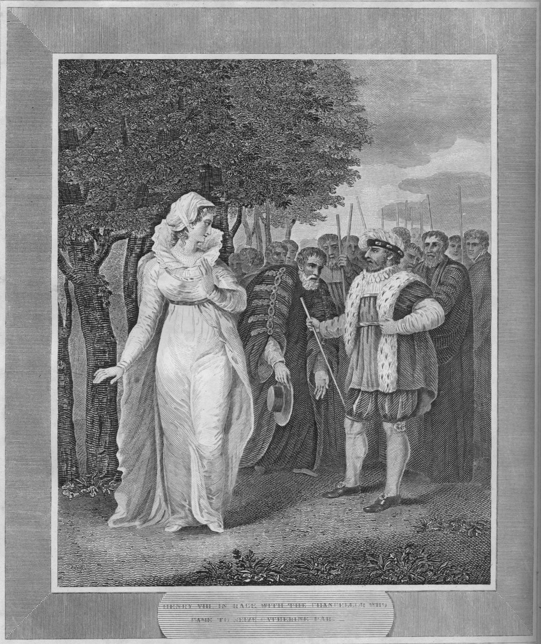 Jindřich VIII. ve vzteku s kancléřem, který přišel zajmout Catherine Parrovou, 1838 od Unbekannt