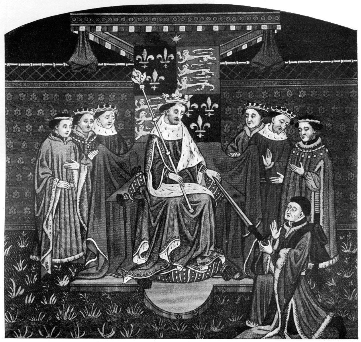 Jindřich VI. představuje meč Johnu Talbotovi, hraběti ze Salisbury, c1445, 1910 od Unbekannt