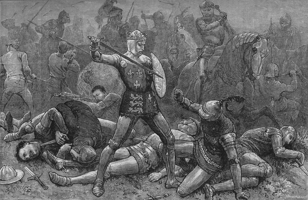 Henry a Alencon v Agincourt, 25. října 1415, c1880 od Unbekannt