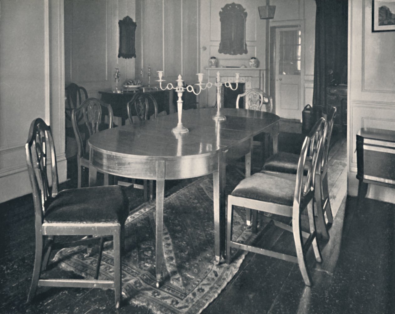 Hepplewhite mahagonový nábytek do jídelny, 1760-1770, 1928 od Unbekannt