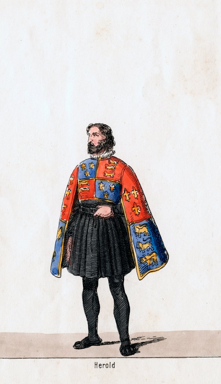 Herald, návrh kostýmů pro Shakespearovu hru, Jindřich VIII., 19. století od Unbekannt