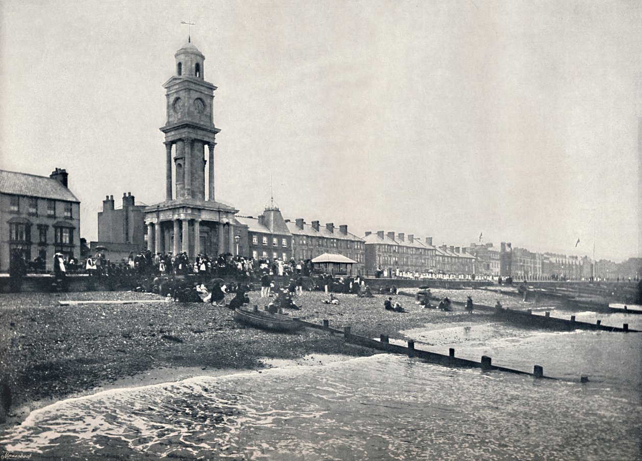 Herne Bay - The Front, Showing Clock Tower, 1895 od Unbekannt