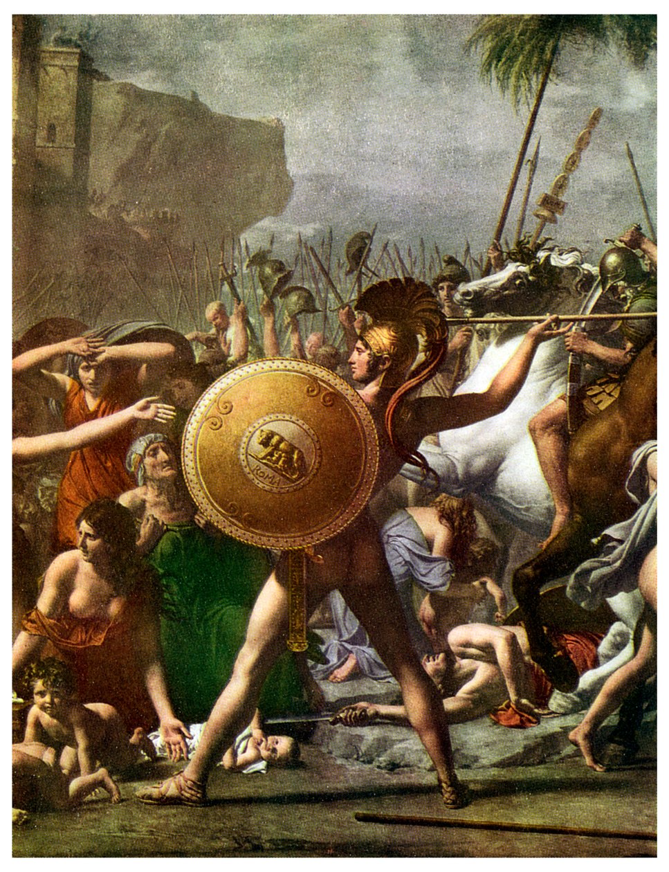 Uctívání hrdinů: detail z The Intervention of the Sabine Women, 1799 1956 od Unbekannt