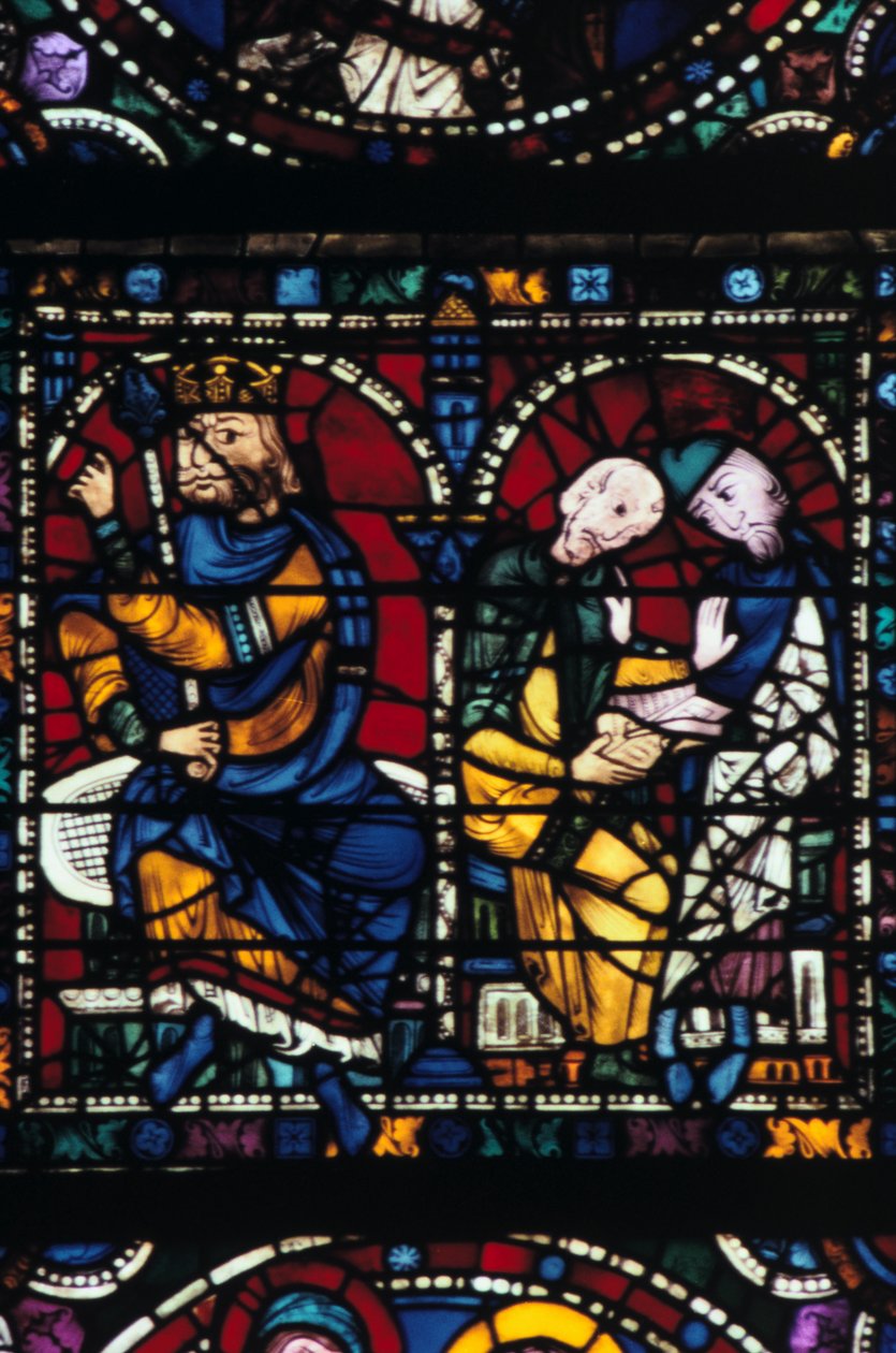 Herodes a jeho rádci, barevné sklo, katedrála v Chartres, Francie, 1145-1155 od Unbekannt
