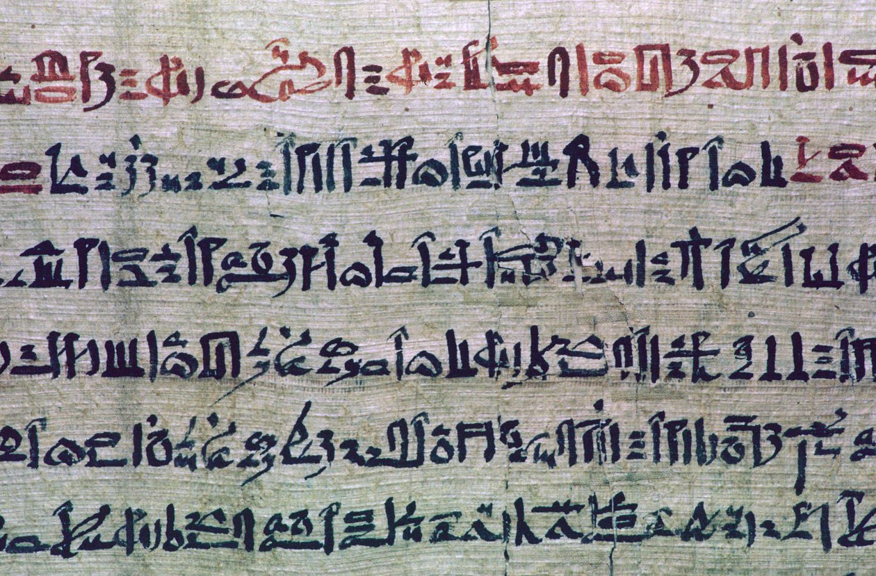 Hieratické egyptské písmo z Knihy mrtvých od Unbekannt