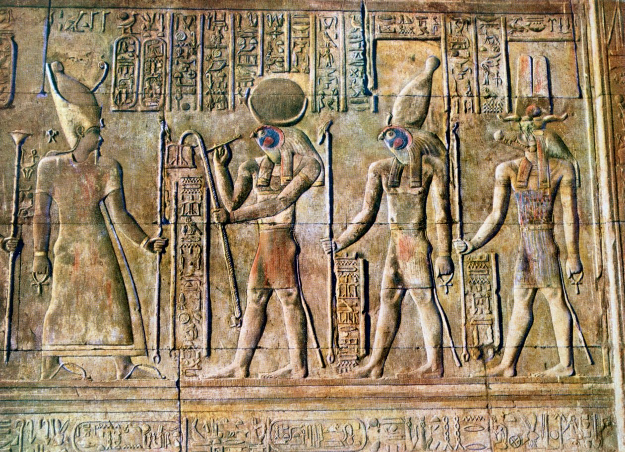 Hieroglyfický reliéf, chrám Kom Ombo, Egypt, 20. století od Unbekannt
