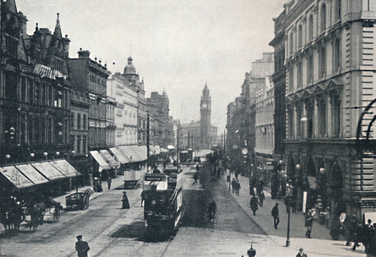High Street, Belfast, ukazující Albertův památník v dálce, 1917 od Unbekannt