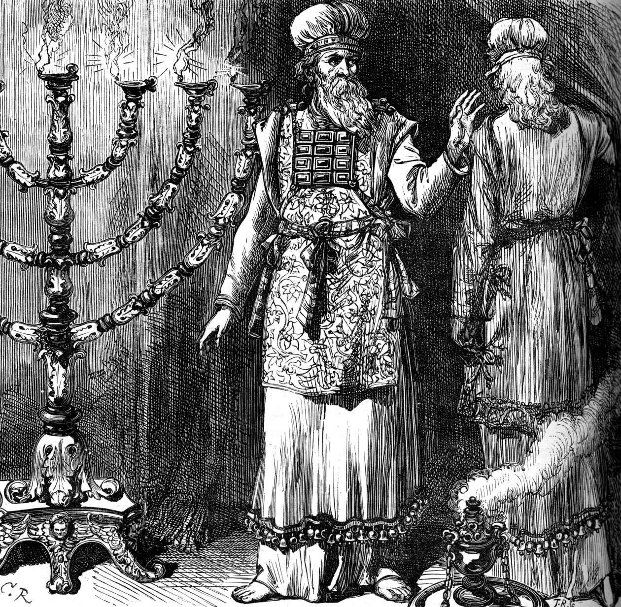 Velekněží, ukazující efod a plátěná roucha, c1880 od Unbekannt