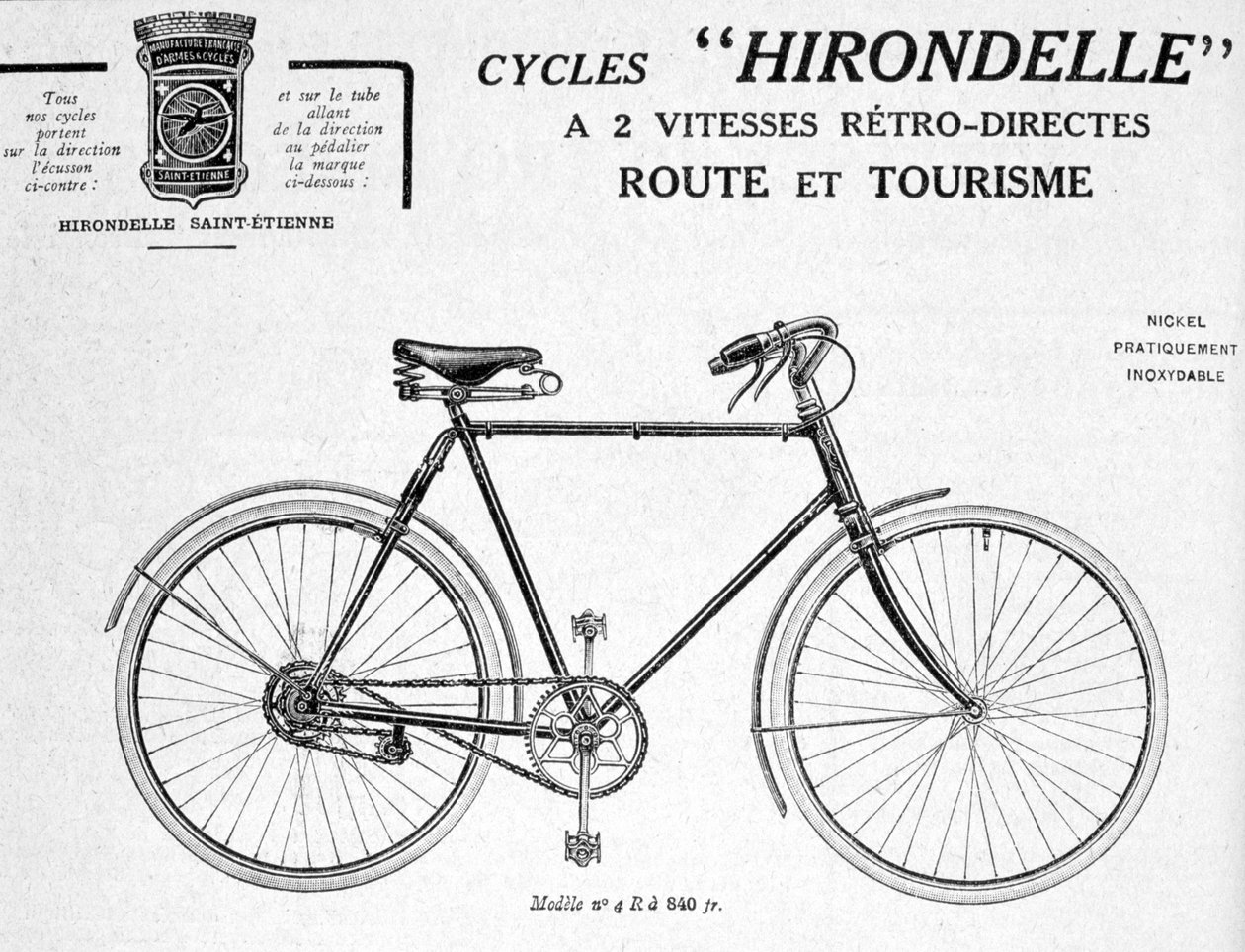 Hirondelle Saint Etienne, Cykloturistická reklama, 20. století od Unbekannt