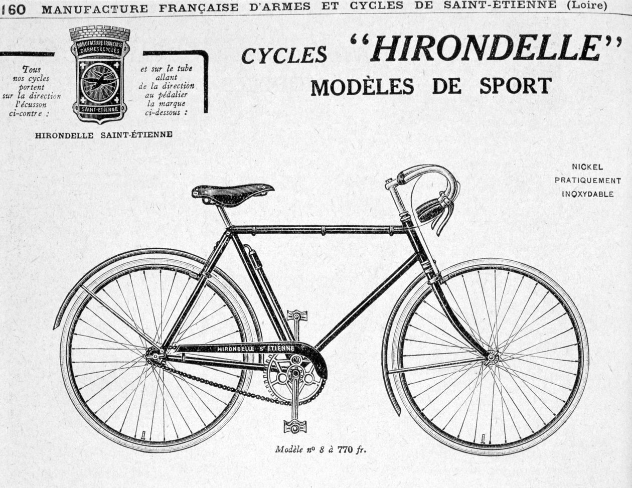 Hirondelle Saint Etienne, Cykloturistická reklama, 20. století od Unbekannt